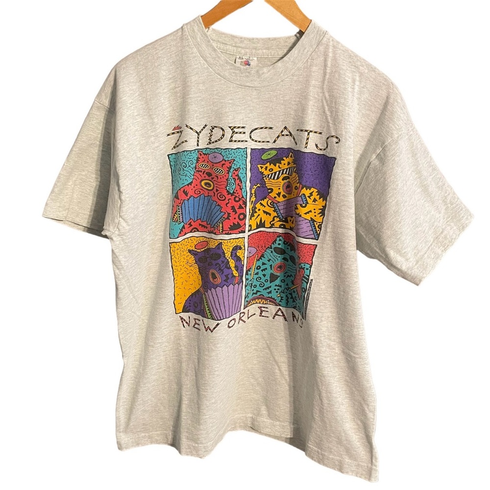Vintage ‘Zydecats’ New Orléans Single Stitch 1995 Tshirt Size XL EUC